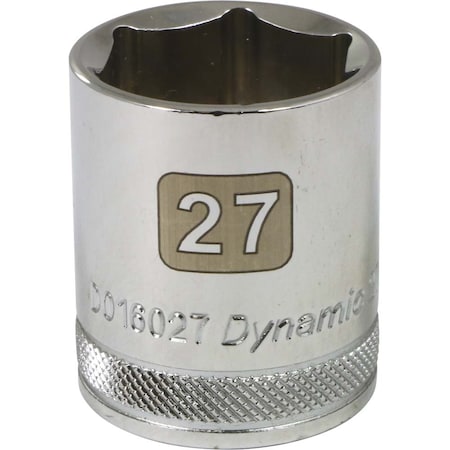 Dynamic 1/2" Drive, 27mm Metric Socket, 6 Points D016027